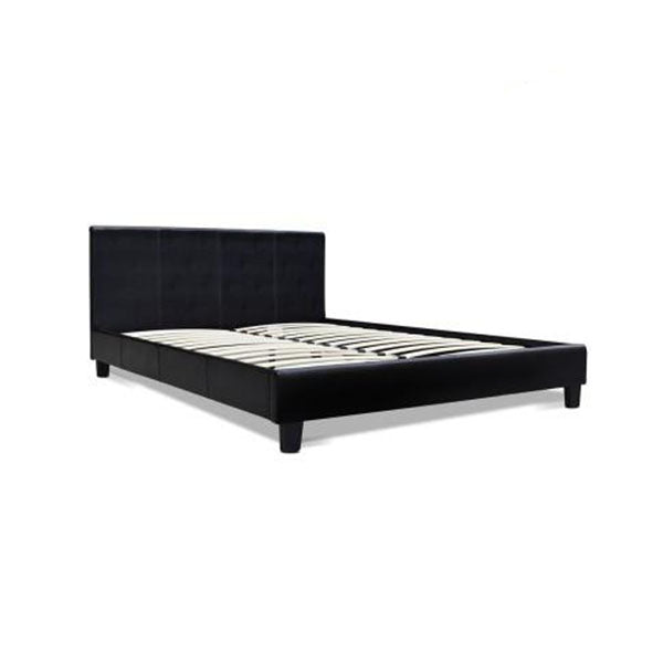 PVC Leather Bed Frame Black