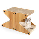 Cat Tree Pad Lounge Toy Corrugated Cardboard Brown