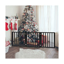 3 Panels Wooden Pet Gate Dog Fence Black