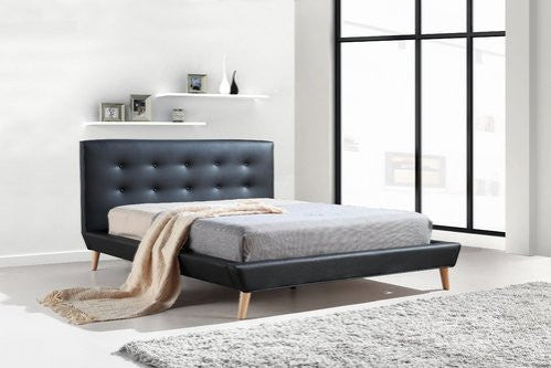 Palermo PU Leather Bed Frame and Button Tufted Headboard