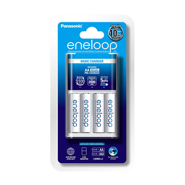 Panasonic Eneloop 10Hr Standard Charger With 4 Aa Batteries