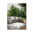 Parquet Leaf Border Style Silver Rug 160 X 230 Cm