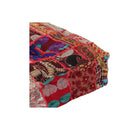 Patchwork Pouffe Square Cotton Handmade 50 X 50 X 12 Cm Red