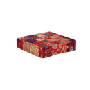 Patchwork Pouffe Square Cotton Handmade 50 X 50 X 12 Cm Red