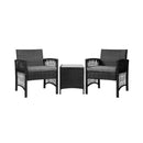 Patio Furniture Outdoor Bistro Set Dining Chair Setting 3 Piece Wicker