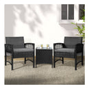 Patio Furniture Outdoor Bistro Set Dining Chair Setting 3 Piece Wicker