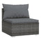 4 Piece Patio Lounge Set With Cushions Poly Rattan Grey