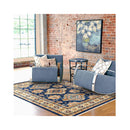 Persian Navy Machine Knotted Rug