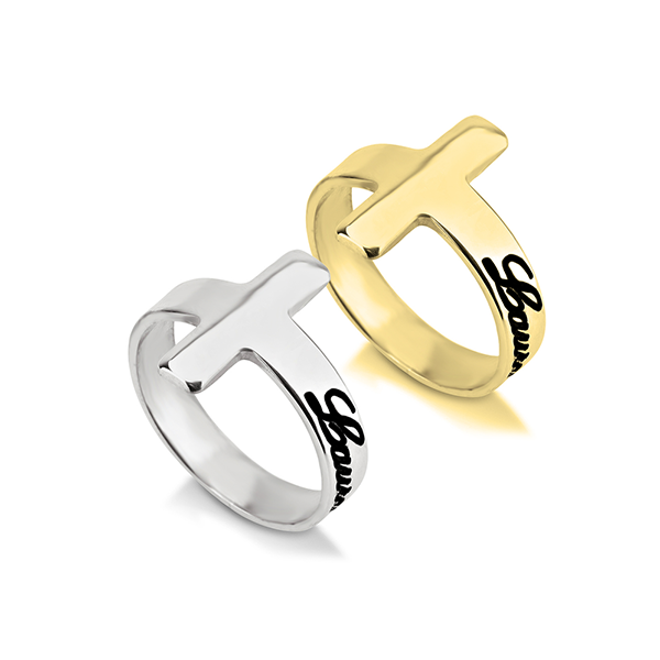 Personalized Cross Ring