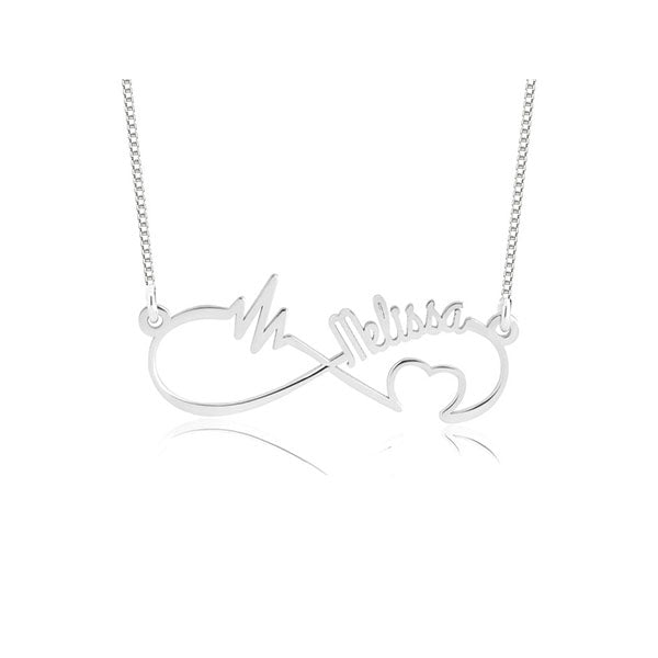 Personalized Infinity Heartbeat Necklace
