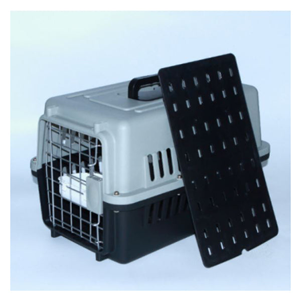 Small Dog Cat Crate Pet Airline Carrier Cage With Bowl And Tray Black