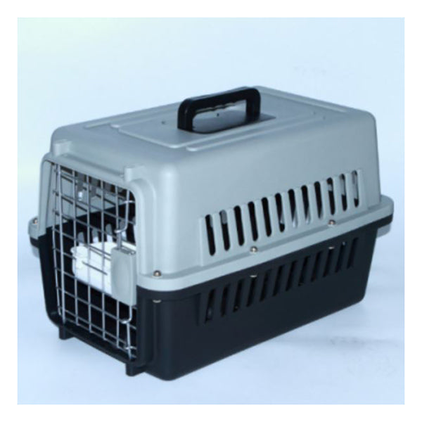 Small Dog Cat Crate Pet Airline Carrier Cage With Bowl And Tray Black