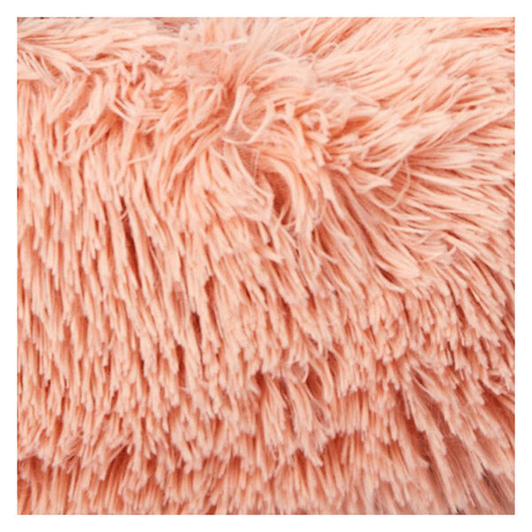 Pet Bed Cat Dog Donut Nest Calming Kennel Cave Deep Sleeping Pink M