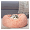 Pet Bed Cat Dog Donut Nest Calming Kennel Cave Deep Sleeping Pink M