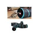 Pet Cat Kitten Puppy 4 Way Tunnel Play Toy Foldable