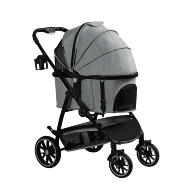 Pet Stroller Pram Large Dog Carrier Travel Pushchair Foldable 4 Wheels