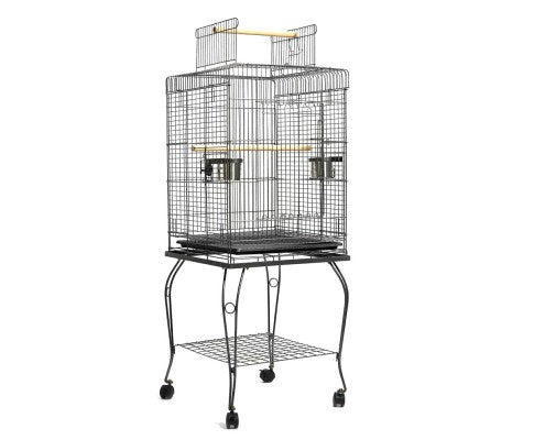 Pet Bird Cage with Stainless Steel Feeders