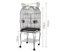 Pet Bird Cage with Stainless Steel Feeders Black