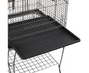 Pet Bird Cage with Stainless Steel Feeders Black