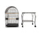 Pet Bird Cage with Stainless Steel Feeders Black