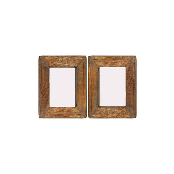 Photo Frames 2 Pcs 23 X 28 Cm Solid Reclaimed Wood And Glass