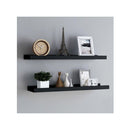 Picture Frame Ledge Shelves 2 Pcs Black 80 X 9 X 3 Cm Mdf