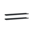 Picture Frame Ledge Shelves 2 Pcs Black 80 X 9 X 3 Cm Mdf