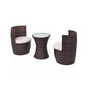 Piece Bistro Set With Cushions Poly Rattan Brown