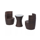 Piece Bistro Set With Cushions Poly Rattan Brown