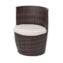 Piece Bistro Set With Cushions Poly Rattan Brown