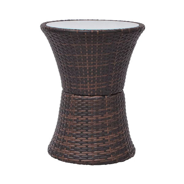 Piece Bistro Set With Cushions Poly Rattan Brown