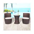 Piece Bistro Set With Cushions Poly Rattan Brown
