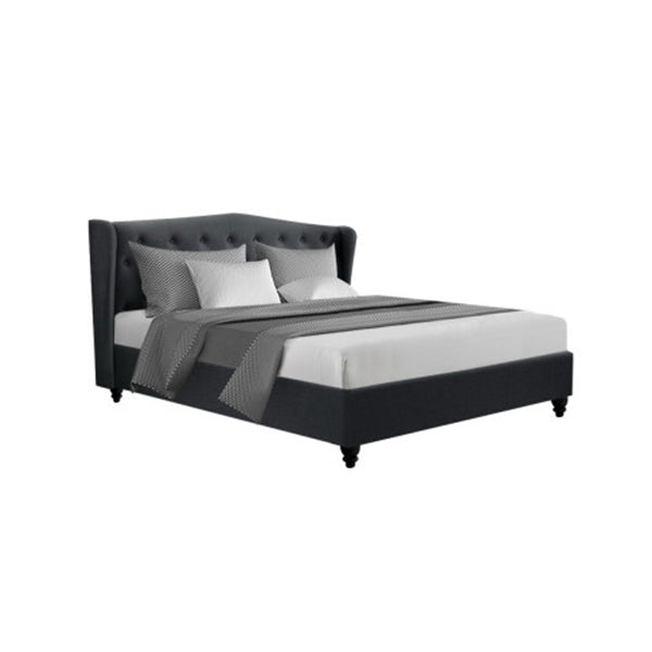 Pier Bed Frame Fabric Charcoal King