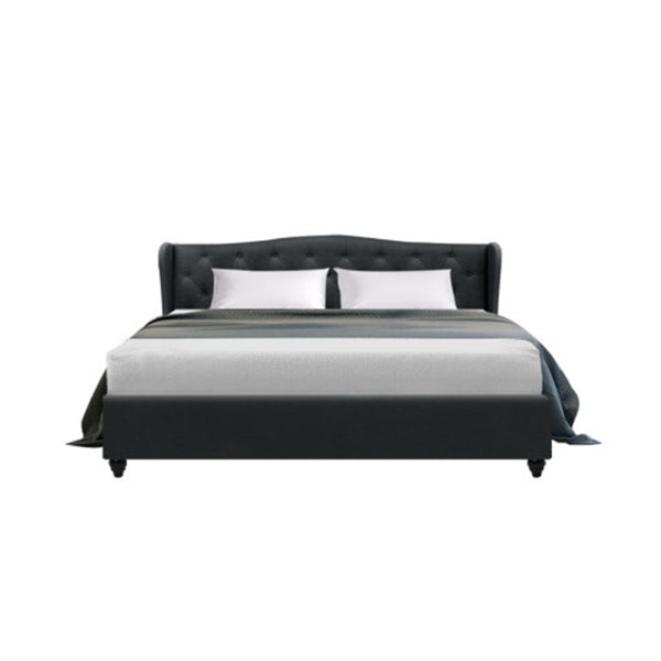 Pier Bed Frame Fabric Charcoal King