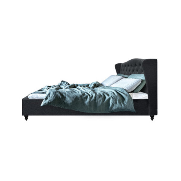 Pier Bed Frame Fabric Charcoal King