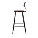 Pine Wood Metal Frame Bar Stools Set of 2