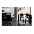 Pine Wood Metal Frame Bar Stools Set of 2