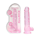 Realrock 8 Inches Realistic Dildo With Balls Pink