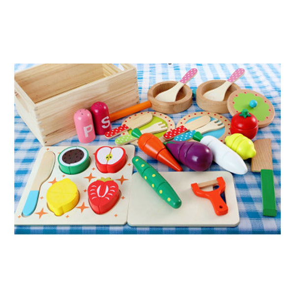 Kids Wooden Kitchen Pretend Play Sets Food Cooking Toys Children