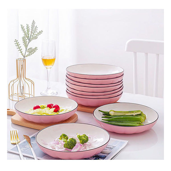 Pink Ceramic Dinnerware Set Of 6