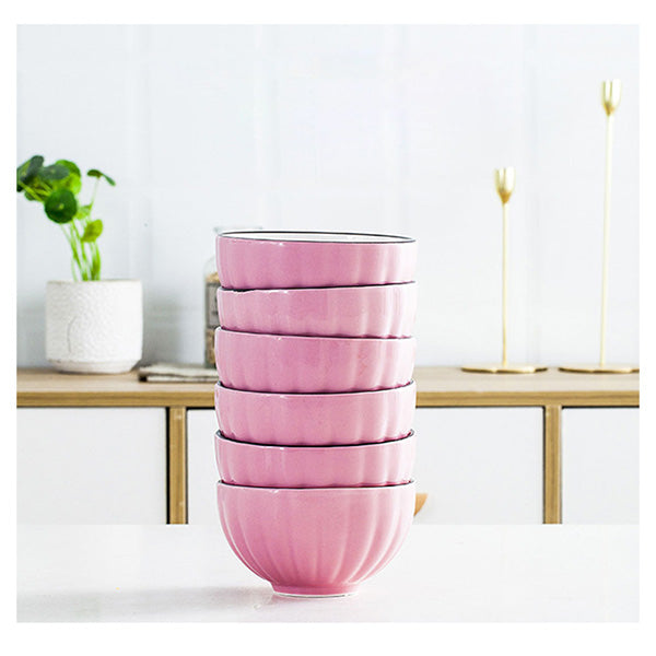 Pink Ceramic Dinnerware Set Of 6