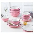 Pink Ceramic Dinnerware Set Of 4