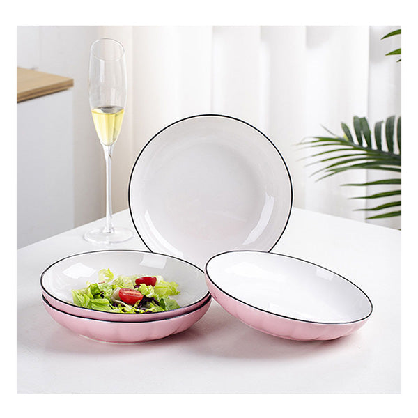 Pink Ceramic Dinnerware Set Of 10C