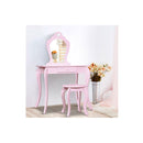 Pink Kids Vanity Dressing Table Stool Set Mirror Makeup