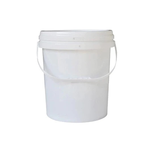 Plastic White Buckets Handle Lid Food Grade Storage Pail