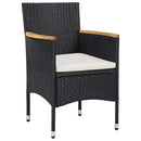 Poly Rattan Black 5 Piece Garden Dining Set