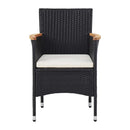 Poly Rattan Black 5 Piece Garden Dining Set