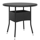 Poly Rattan Black 5 Piece Garden Dining Set