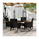 Poly Rattan Black 5 Piece Garden Dining Set