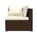 Poly Rattan Brown 6 Piece Garden Lounge Set With Cushions